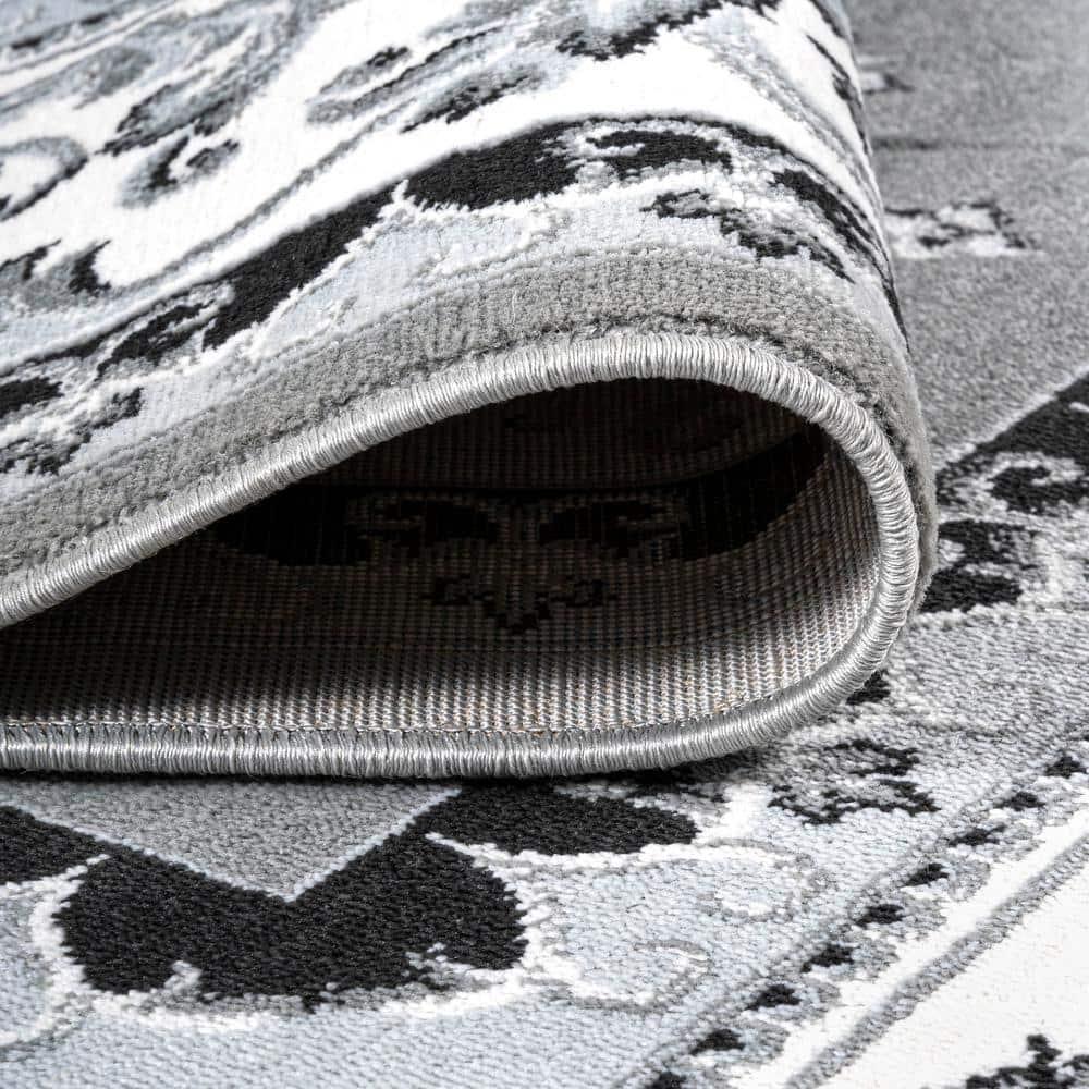 3'x 5' Acanthus French Border Area Rug, Gray/Cream - JONATHAN Y