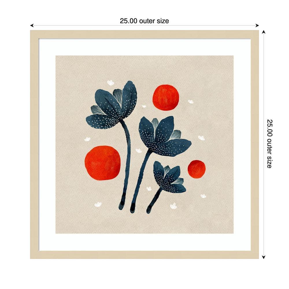 Amanti Art 33"x33" Blue Flowers II by Katie Oshea Wood Framed Wall Art Print