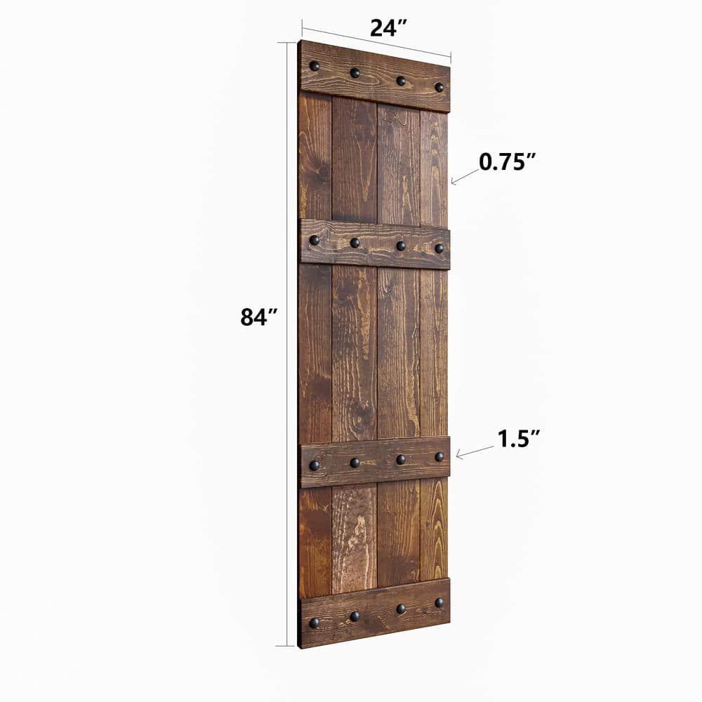 Coast Sequoia Castle Series Pine Wood Double Sliding Barn Door with Hardware Kit