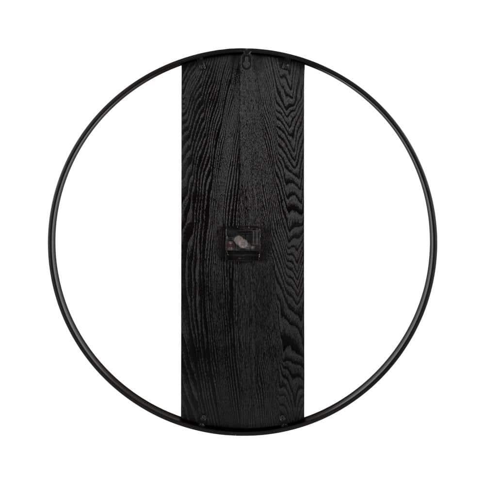 Kate & Laurel All Things Decor 24" Ladd Round Numberless Wall Clock Black