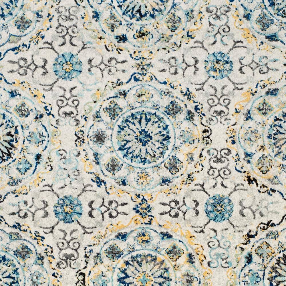 SAFAVIEH Evoke Rado Bordered Area Rug, Ivory/Blue, 9' x 12'