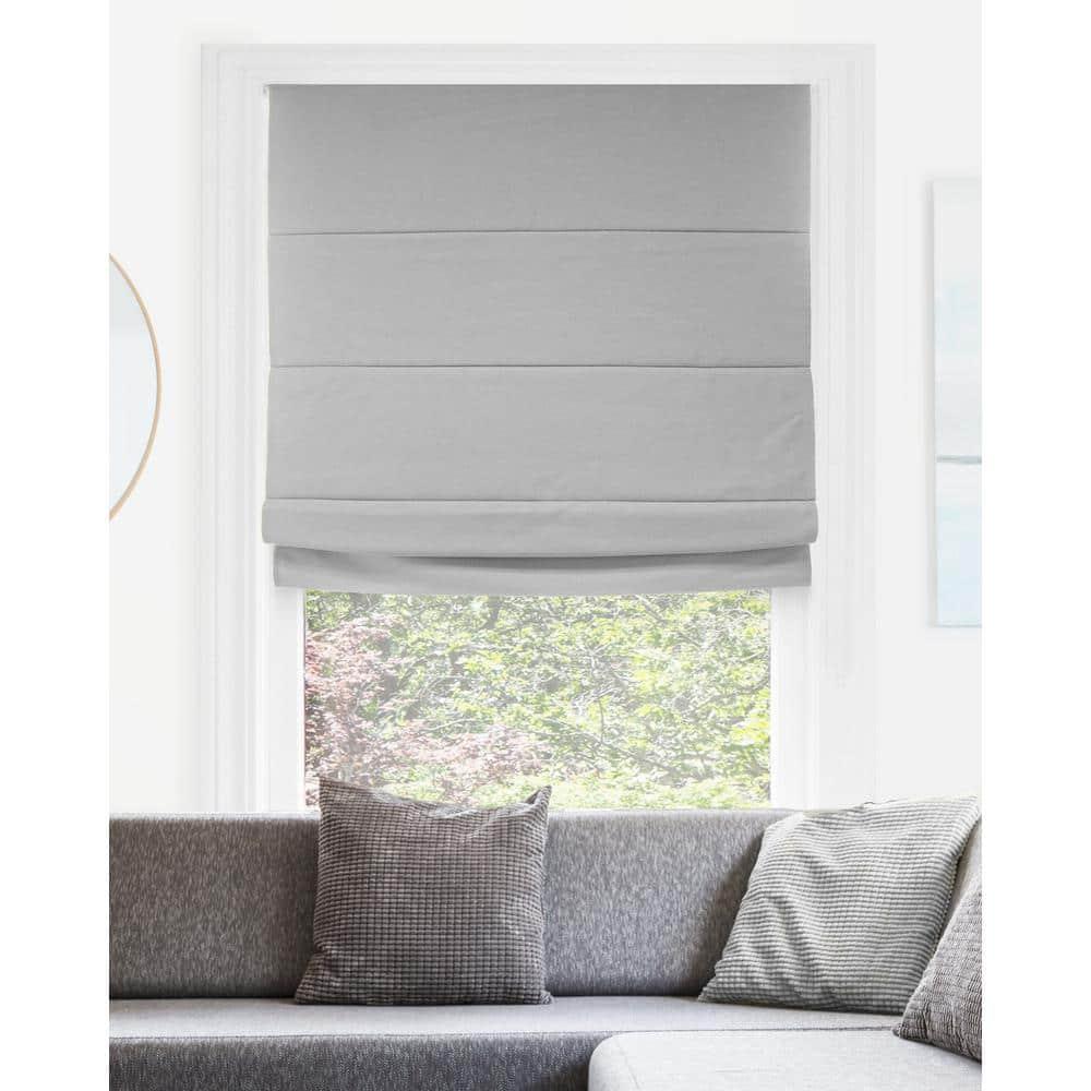 34"x64" Chicology Blackout Roman Shade Pearl Gray