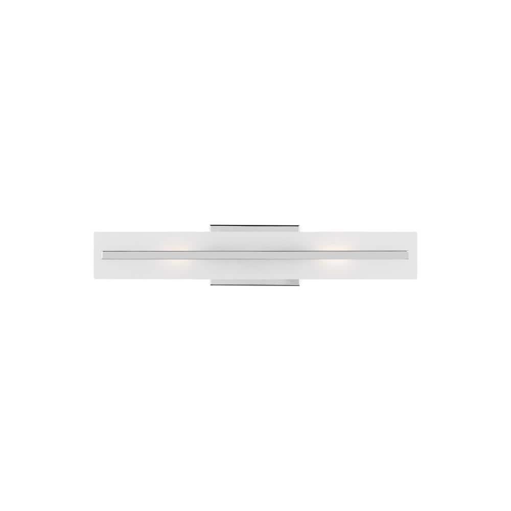 Dex Chrome 2-Light Outdoor Vanity with Satin Etched Glass