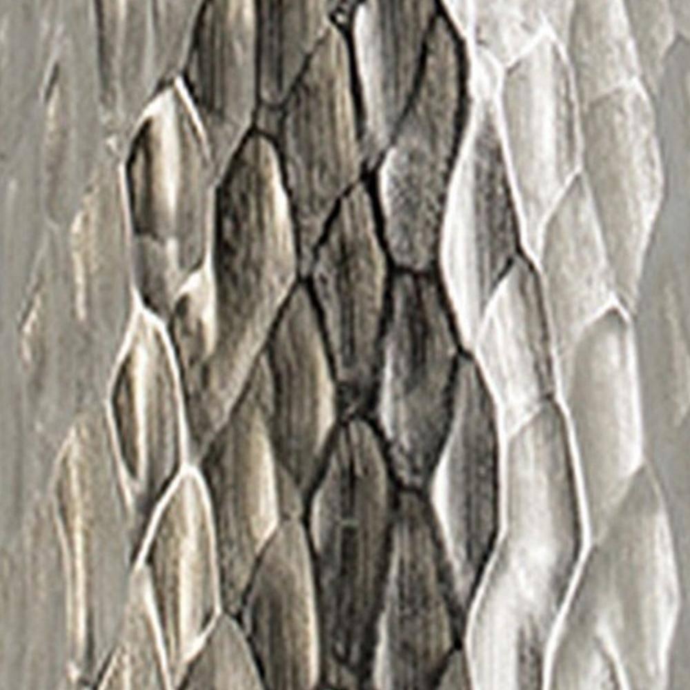 Benjara BM302673 23 in. Diamond Textured Tapered Aluminum Tall Oblong Vase, Silver