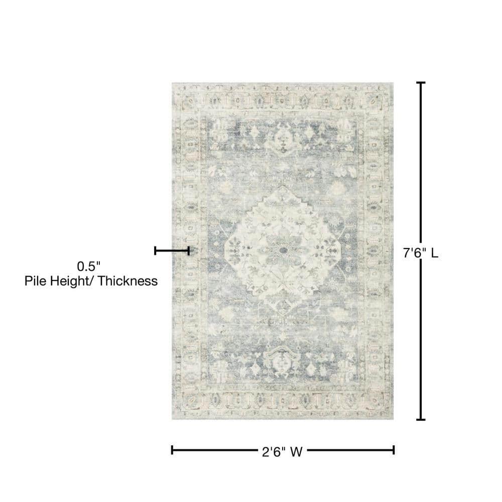 Sera Oriental Denim/Fog Area Rug
