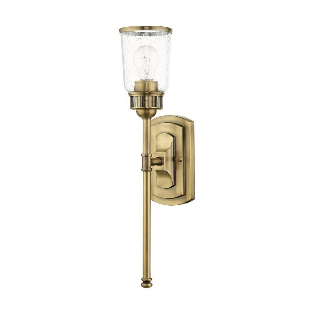 Livex Lighting Lawrenceville 1 - Light Sconce in Antique Brass