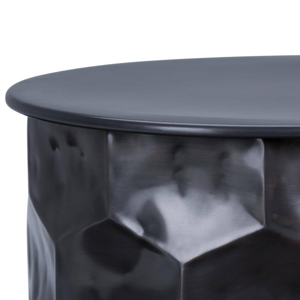 Simpli Home Whitney 17"W Metal Industrial End Table with Storage and Honeycomb Design, Assembled