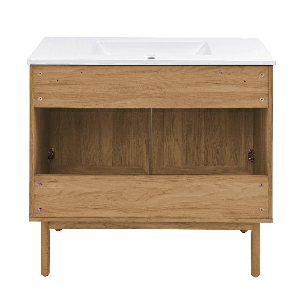 SM-BV663 Classe 36" Freestanding Bathroom Vanity in Golden Oak with Sink Top