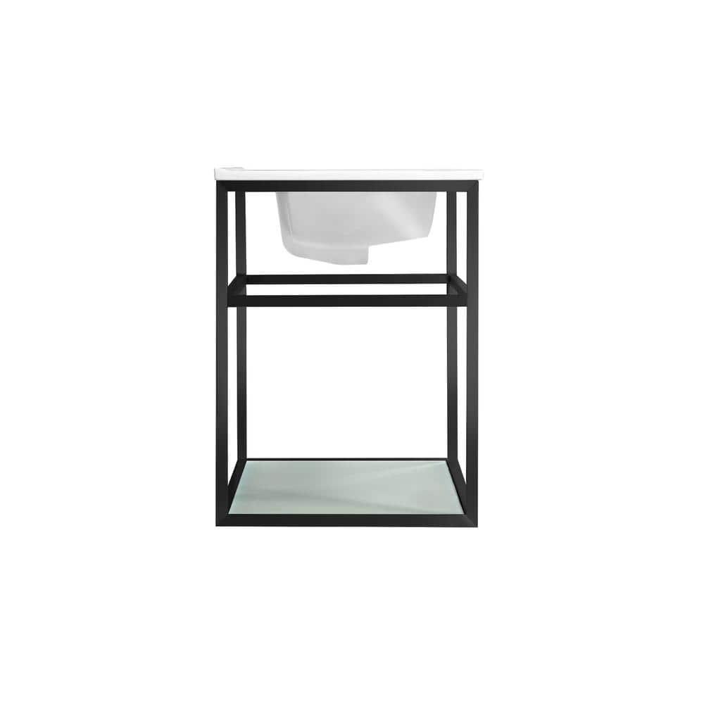 Pierre 30 Single, Open Shelf, Metal Frame Bathroom Vanity