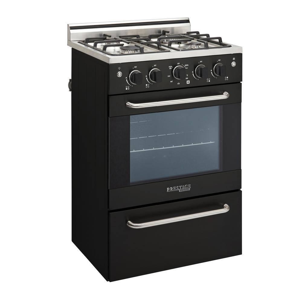Unique Appliances Prestige 23.5" 4 burner 2.3 cu. ft. Freestanding Gas Range with Convection Oven UGP-24V PC1 B