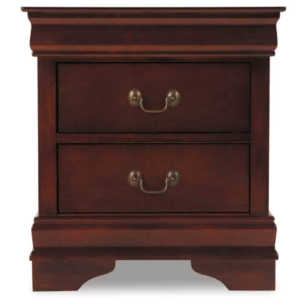 Signature Design by Ashley Alisdair Nightstand Brown/Beige: Traditional Style with Metal Glides, Storage Drawer