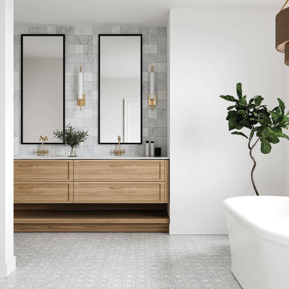 Bedrosians Monet Honed 11.75'' x 11.75'' Straight Edge Marble Mosaic Sheet Tile