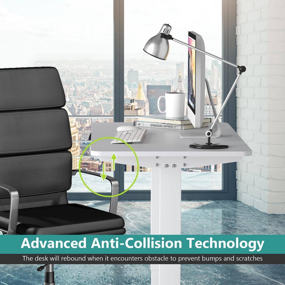 Costway Electric Adjustable Standing Desk Stand up Workstation w/Control White