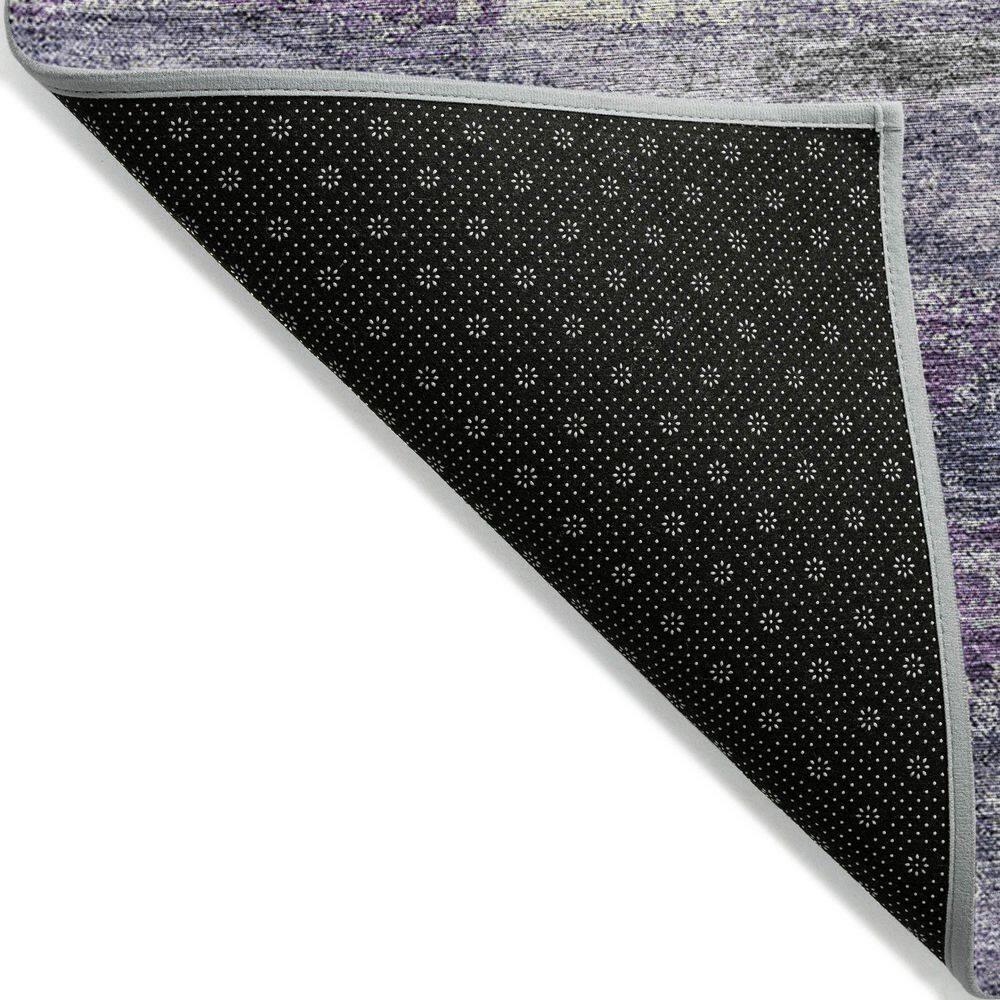 Purple Abstract 3' x 5' Machine Washable Indoor Outdoor Rug