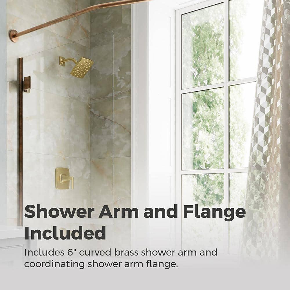Vaneri Brushed Gold Square Wall Mounted Bathtub and Shower Faucet