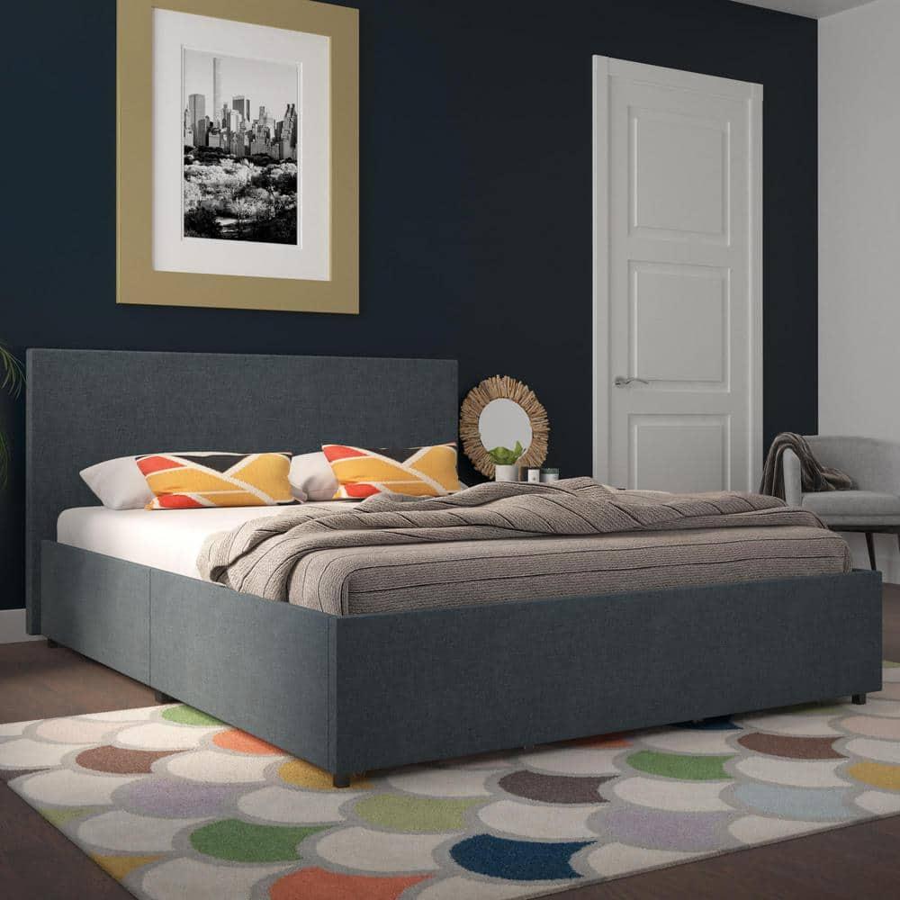 Novogratz Kelly Upholstered Unfinished Platform Storage Bed