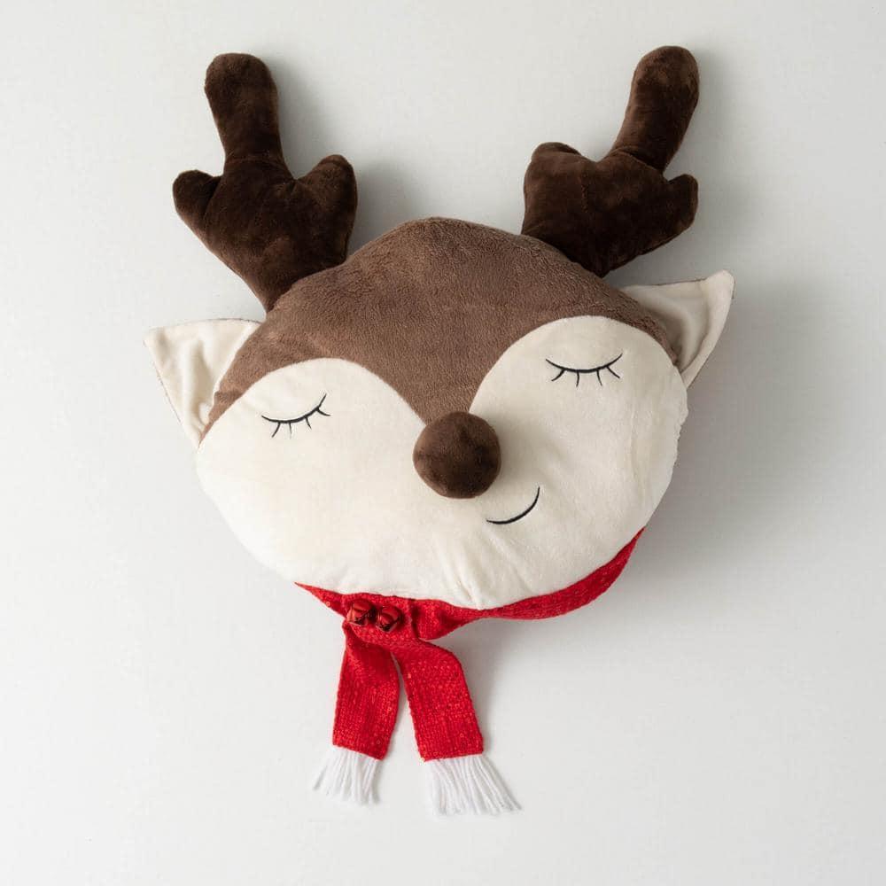 Clover Lane 24.5" Sleeping Reindeer Christmas Throw Pillow, Multicolor