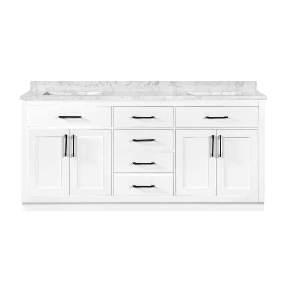OVE Decors Athea 72 in. W Bath Vanity with Premium Countertop and Power Bar