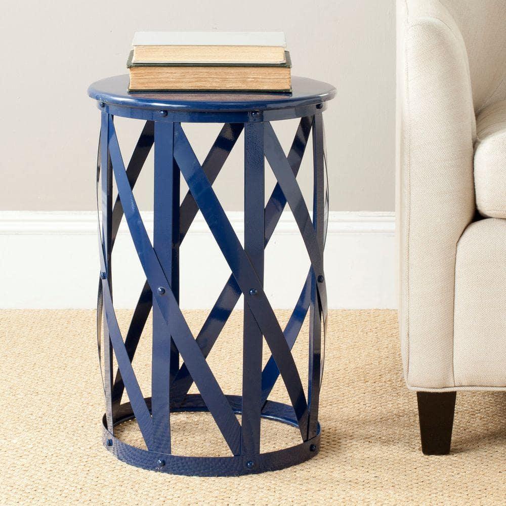 Bertram Lattice Accent Table - Navy - Safavieh.