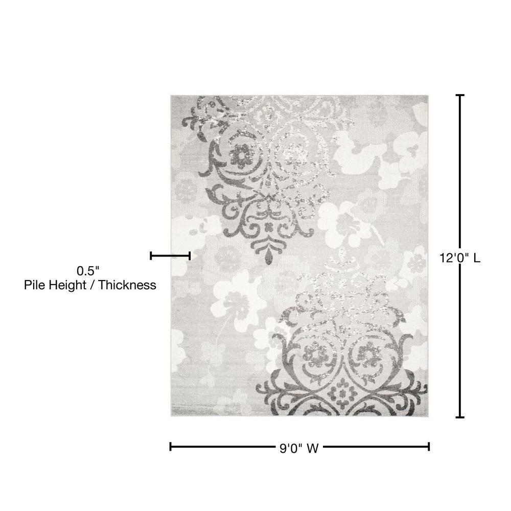Adirondack ADR114 Machine Made Indoor Area Rug - Silver/Ivory - 9'x12' - Safavieh