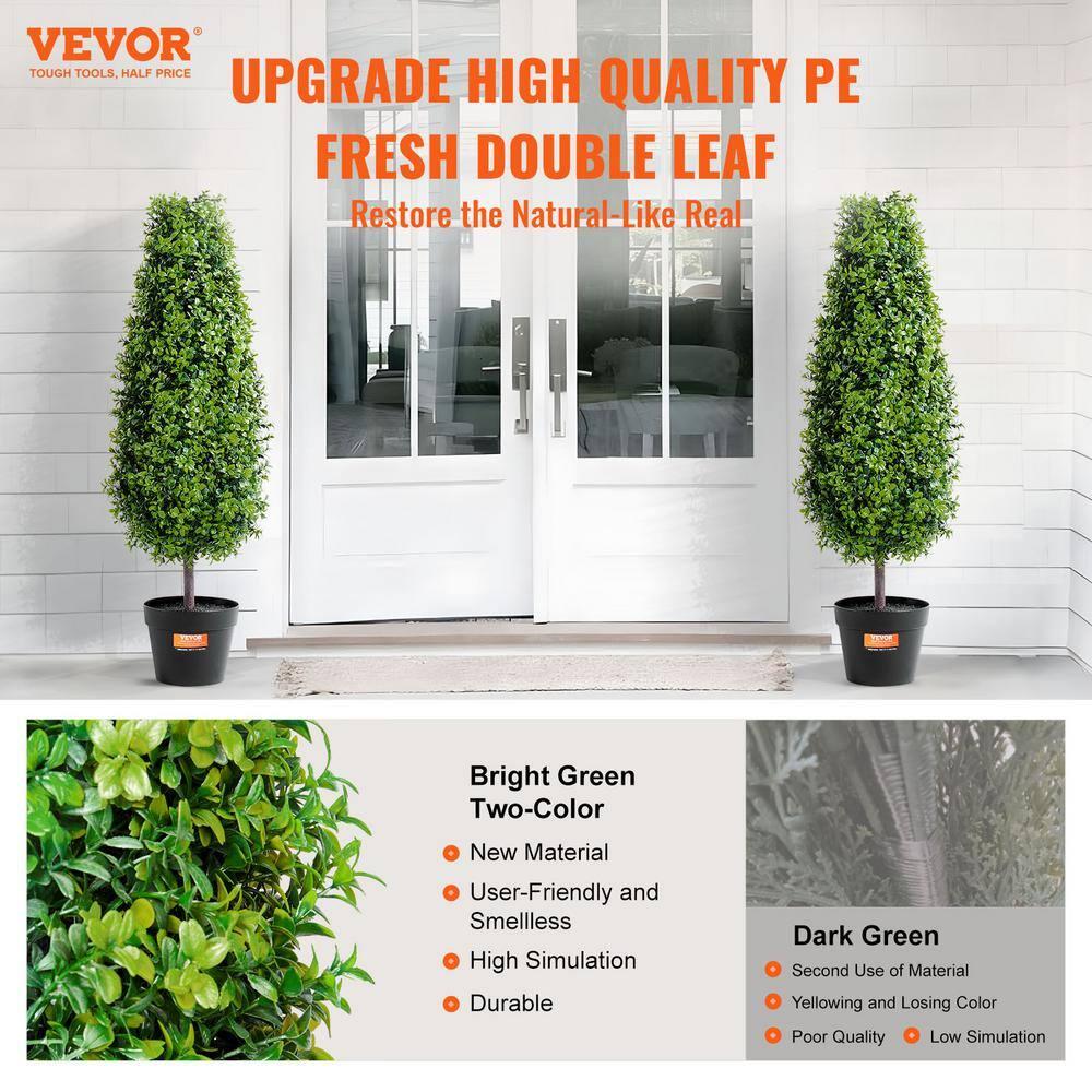 36" Green Plastic Boxwood Topiary Trees with Pots