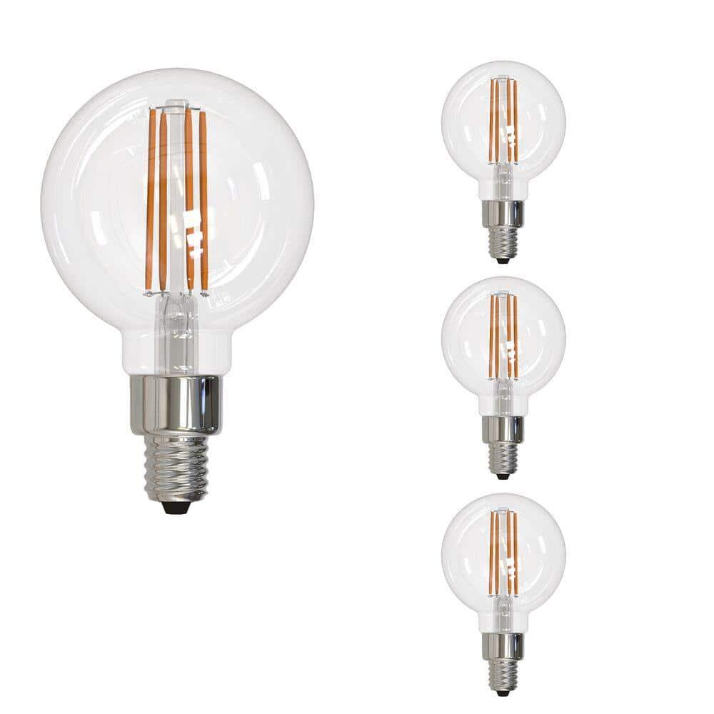 LED Filament Pack of (4) 6.5 Watt Dimmable B11 Light Bulbs with Candelabra (E12) Base