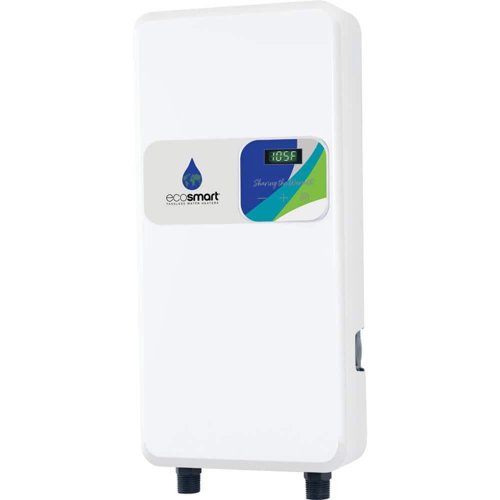 EcoSmart ECOS 12, Tankless Electric Water Heater, 12 kW, 240 Volt, Up to 2.9 GPM, 50 AMPS, Saves Space, Endless Hot Water, Digital Display, Warranty