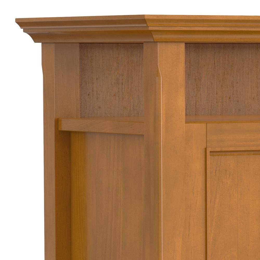 Simpli Home Amherst Transitional Solid Wood 54" TV Stand in Light Golden Brown