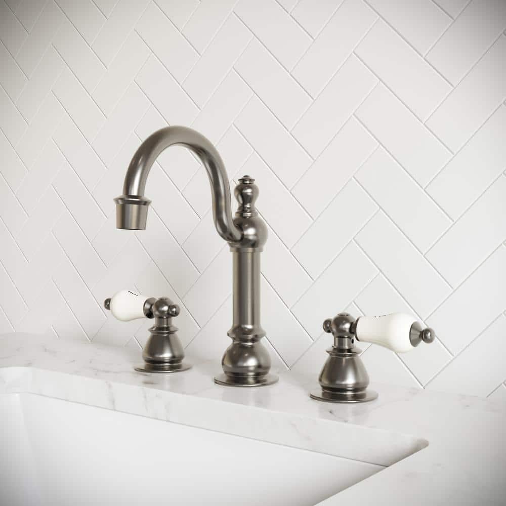 Vintage Widespread 2-handle Bathroom Faucet with Drain Assembly