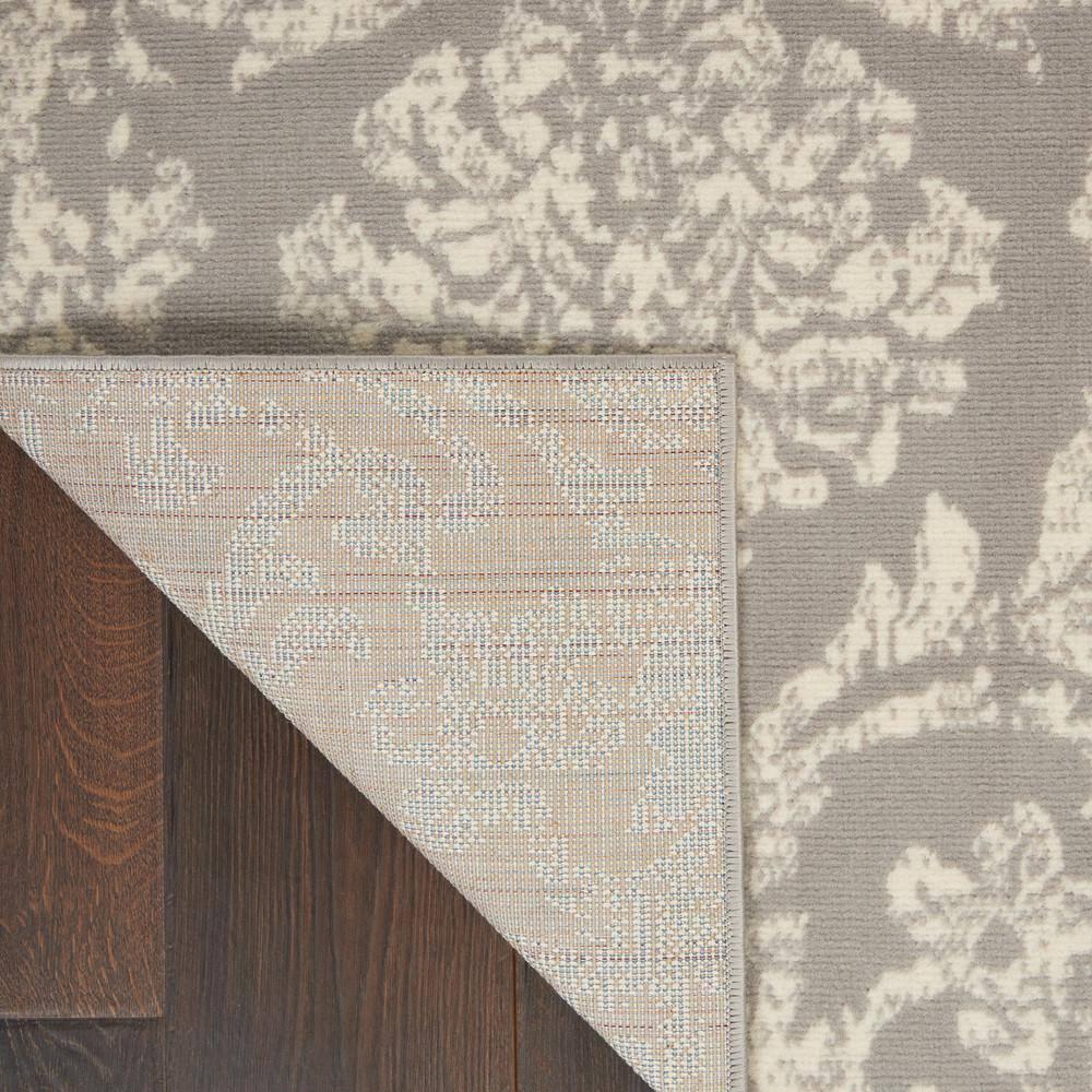 Nourison Jubilant 5'3" x 7'3" (5' x 7') Grey Area Rug Farmhouse Vintage Damask by Nourison