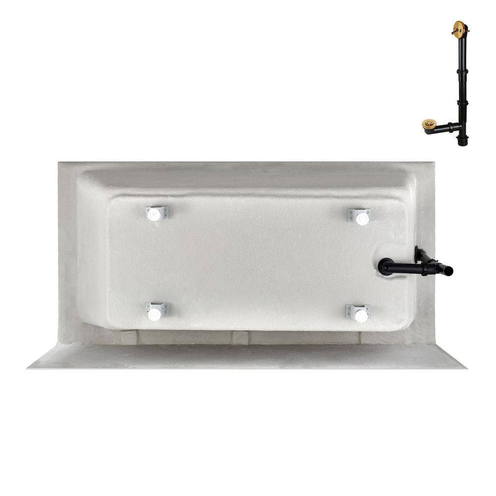 Streamline Bath Streamline 60 in. x 32 in. Acrylic Left-Hand Drain Alcove Bathtub in Glossy White With External Drain NAL-5560-BGL