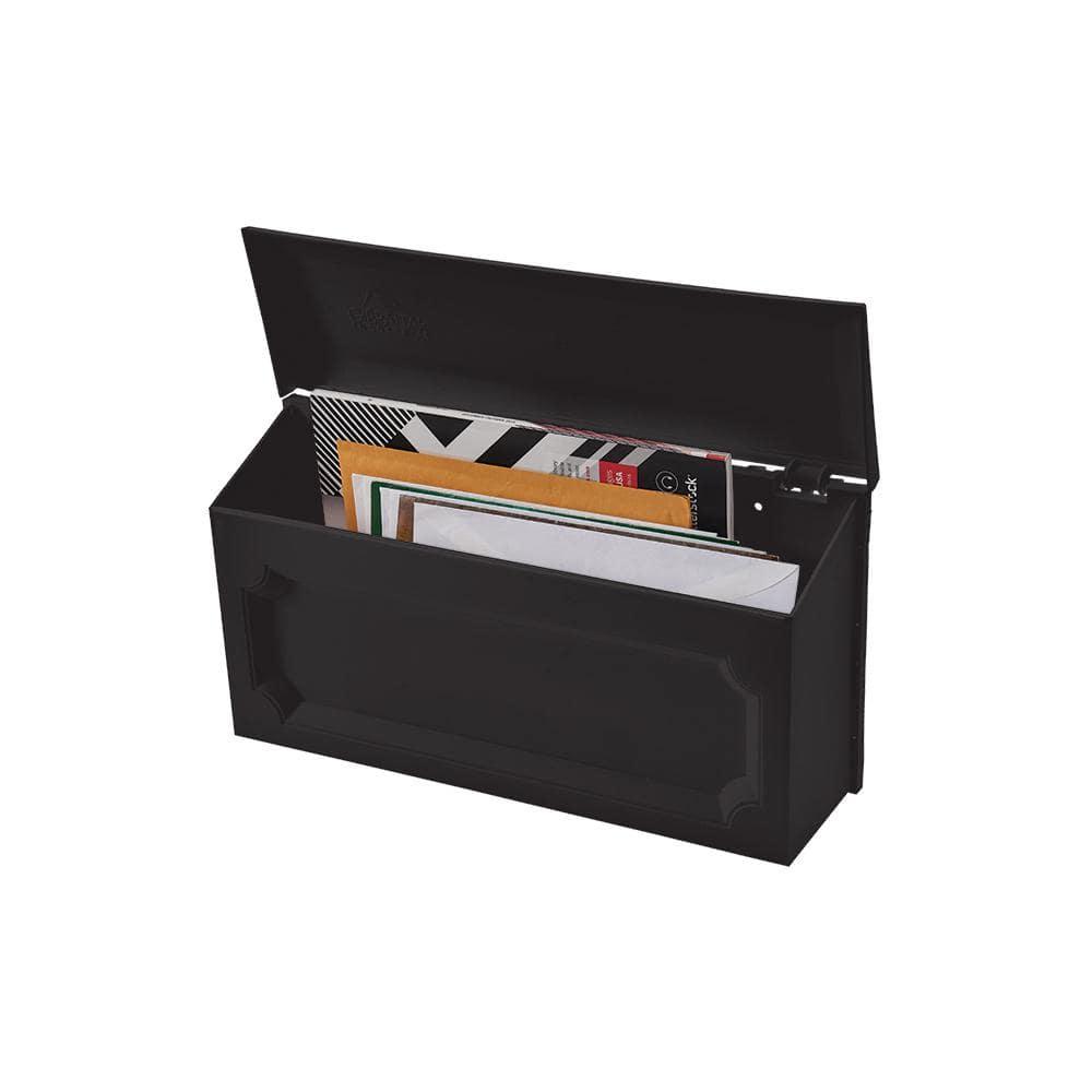 Gibraltar Mailboxes Windsor Medium Capacity Rust-Proof Plastic Black, Wall-Mount Mailbox, WMH00B04