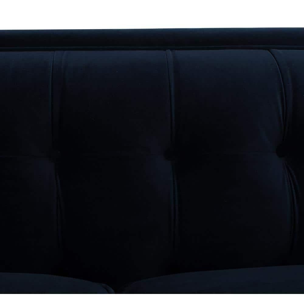 Jack 84" Tufted Tuxedo Sofa Double Cushion Dark Navy Blue