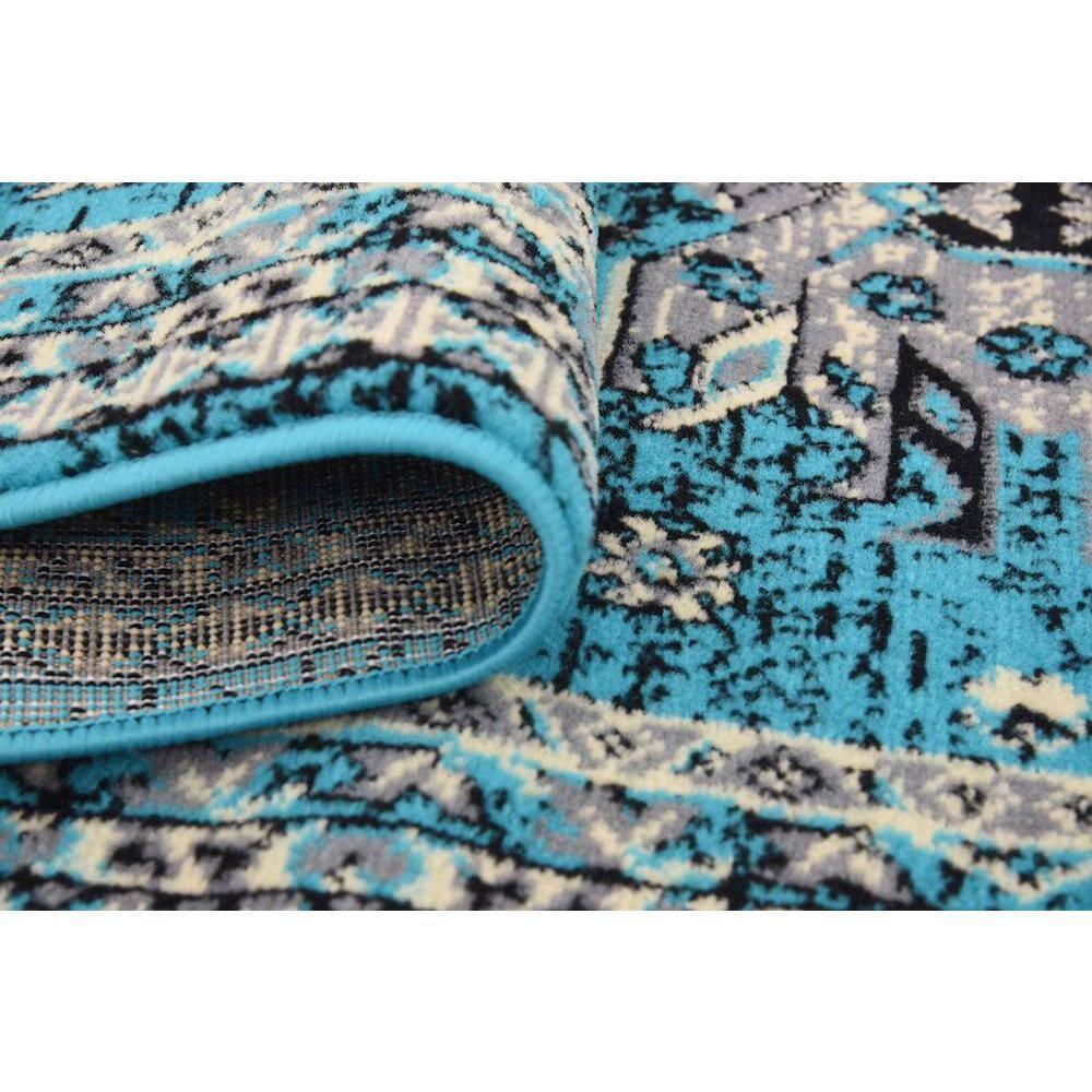 Unique Loom 2' 7 x 10' 0 Runner Turquoise Taftan Oasis Area Rug