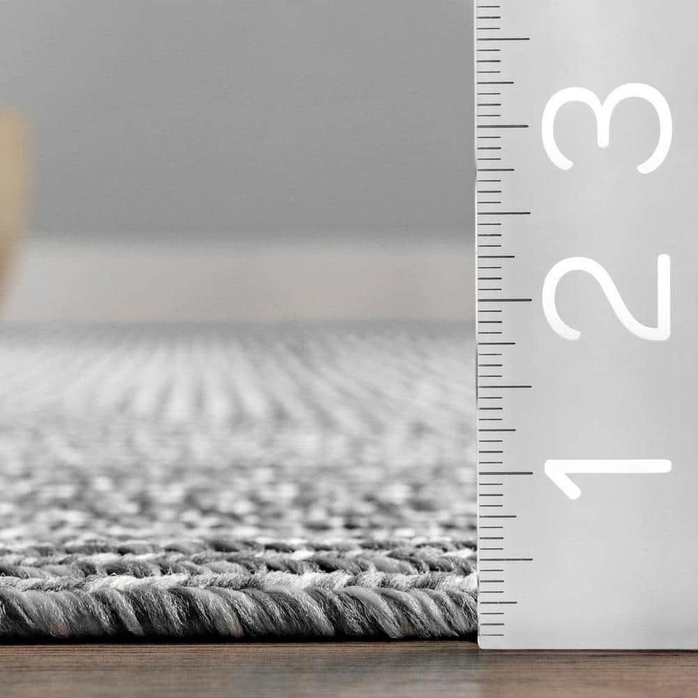 Nuloom Jayda Braided Gradience Indoor/Outdoor Outdoor - Light Gray 3' x 5'