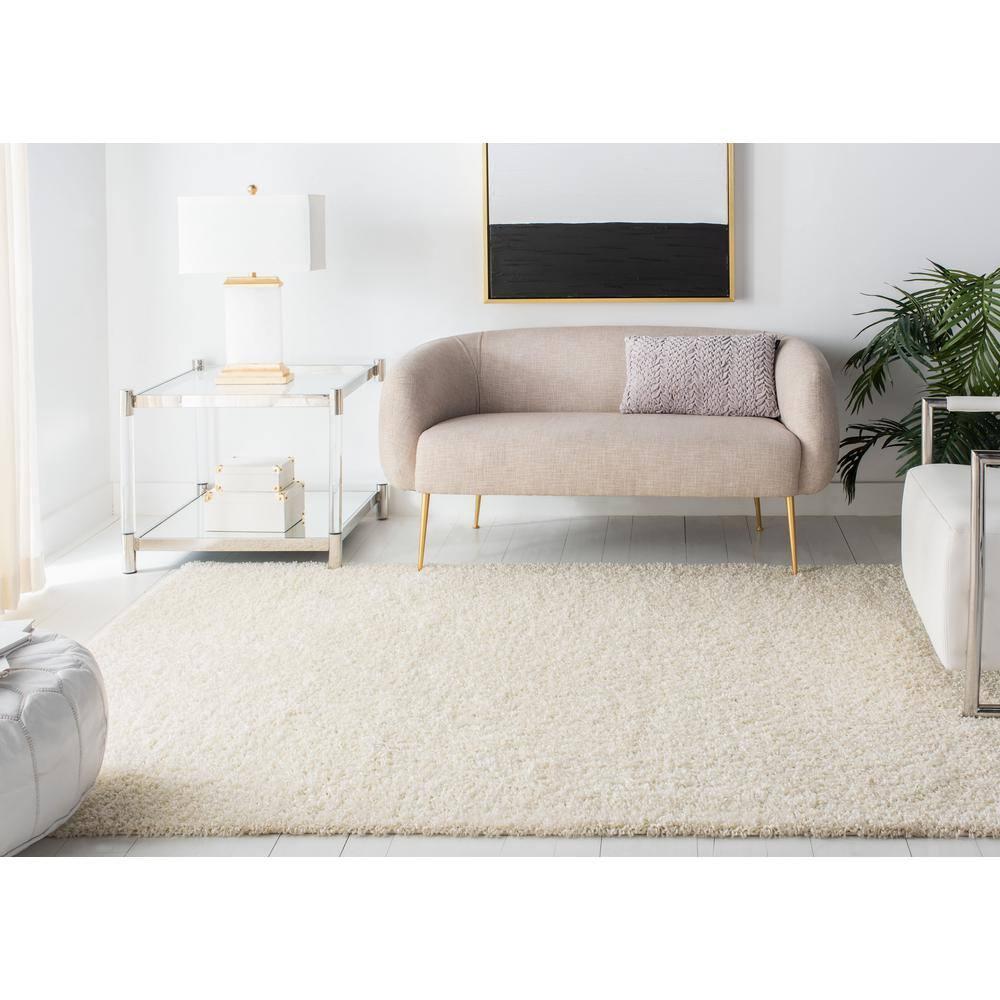 Primo Shag PRM300 Power Loomed Indoor Accent Rug - 4'x6' - Ivory - Safavieh