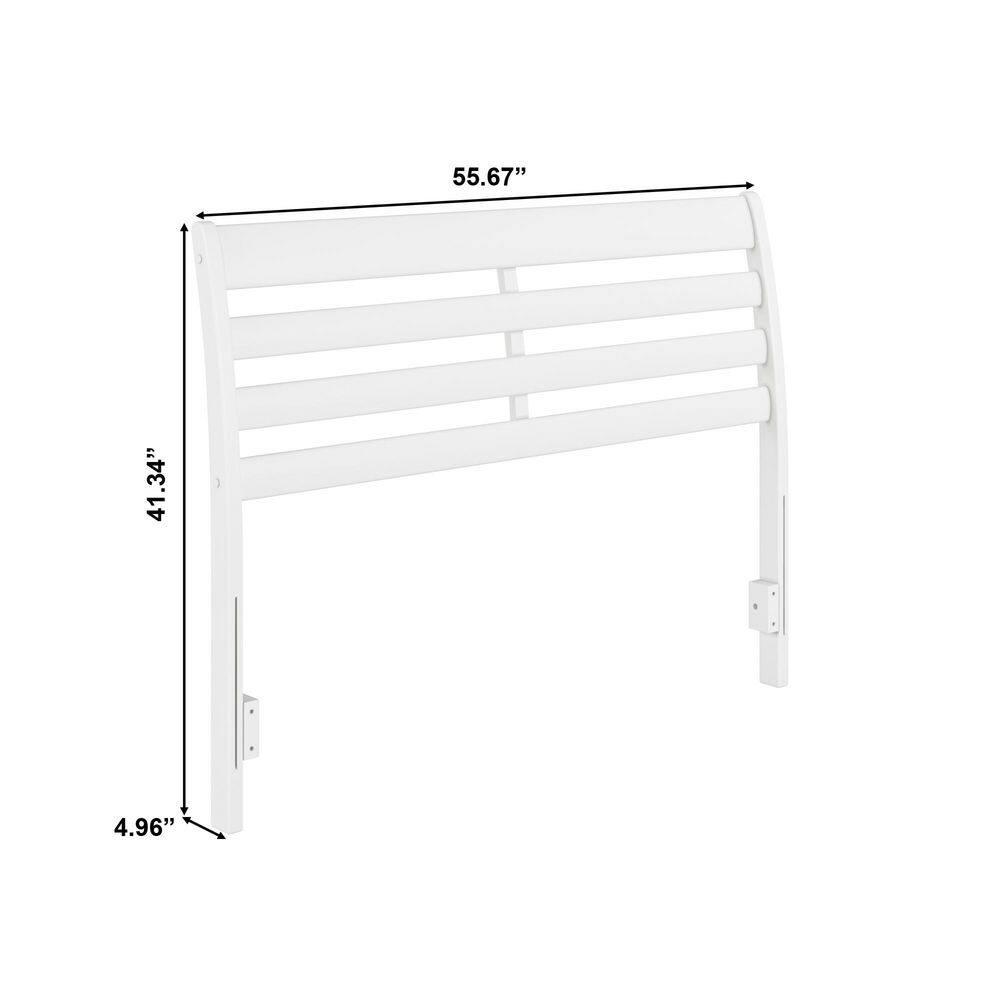 AFI Furnishings Savannah Full Solid Wood Headboard with Attachable Charger in White
