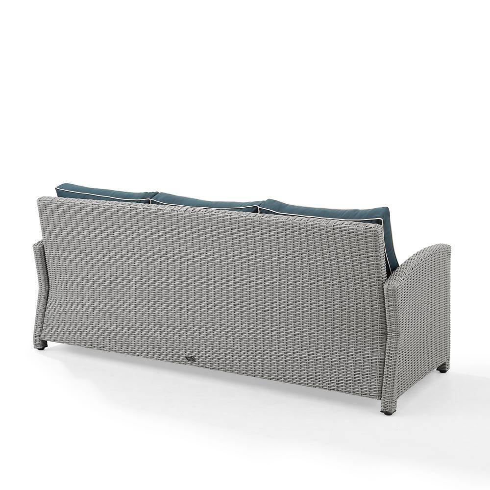 Bradenton Outdoor Wicker Sofa: Steel Frame, Moisture-Resistant Cushions, UV-Resistant - Crosley