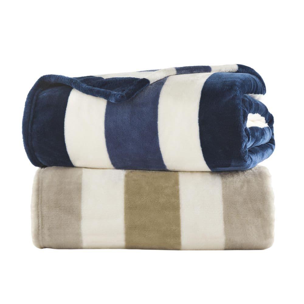 Nautica Nautica Awning Stripe Ultra Soft Plush Throw Blanket