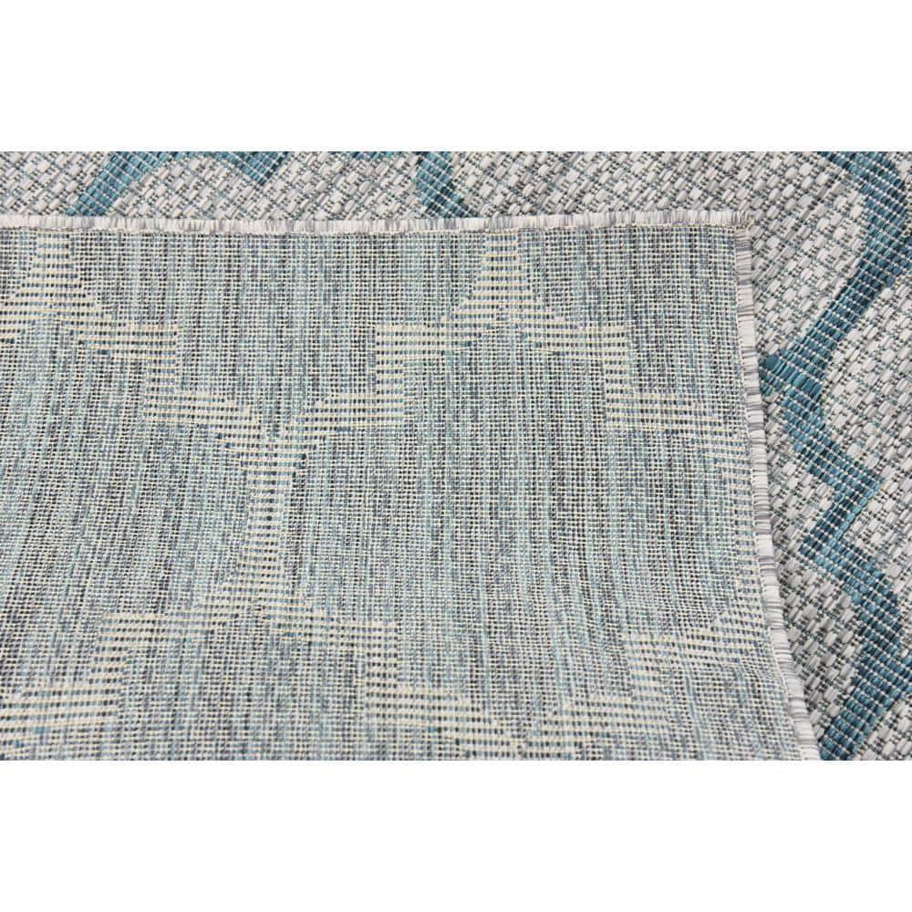 Unique Loom 4' 1 x 6' 1 Rectangle Indoor/Outdoor Trellis Gray Area Rug