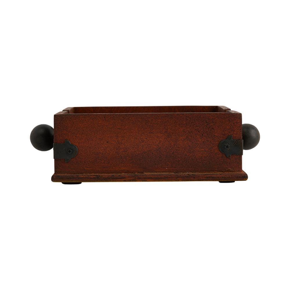 Storied Home Square Wood & Metal Dinner Napkin Holder: Freestanding, Spot Clean, Kitchen Accessory