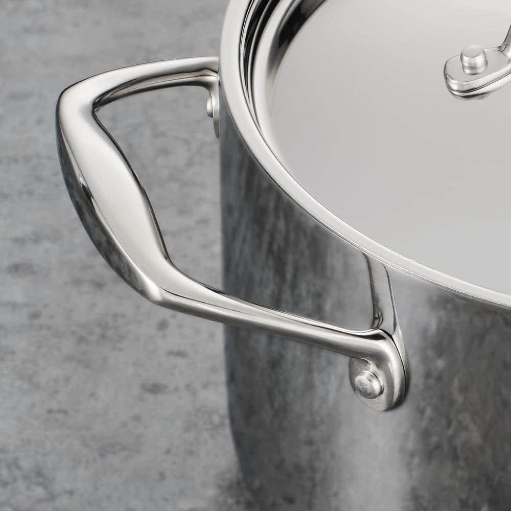 Tramontina Tramontina Signature Tri-Ply Clad Stainless Steel 6-Quart Braiser Pan with Lid, Induction-Ready, Dishwasher-Safe, NSF-Certified, Made in Brazil