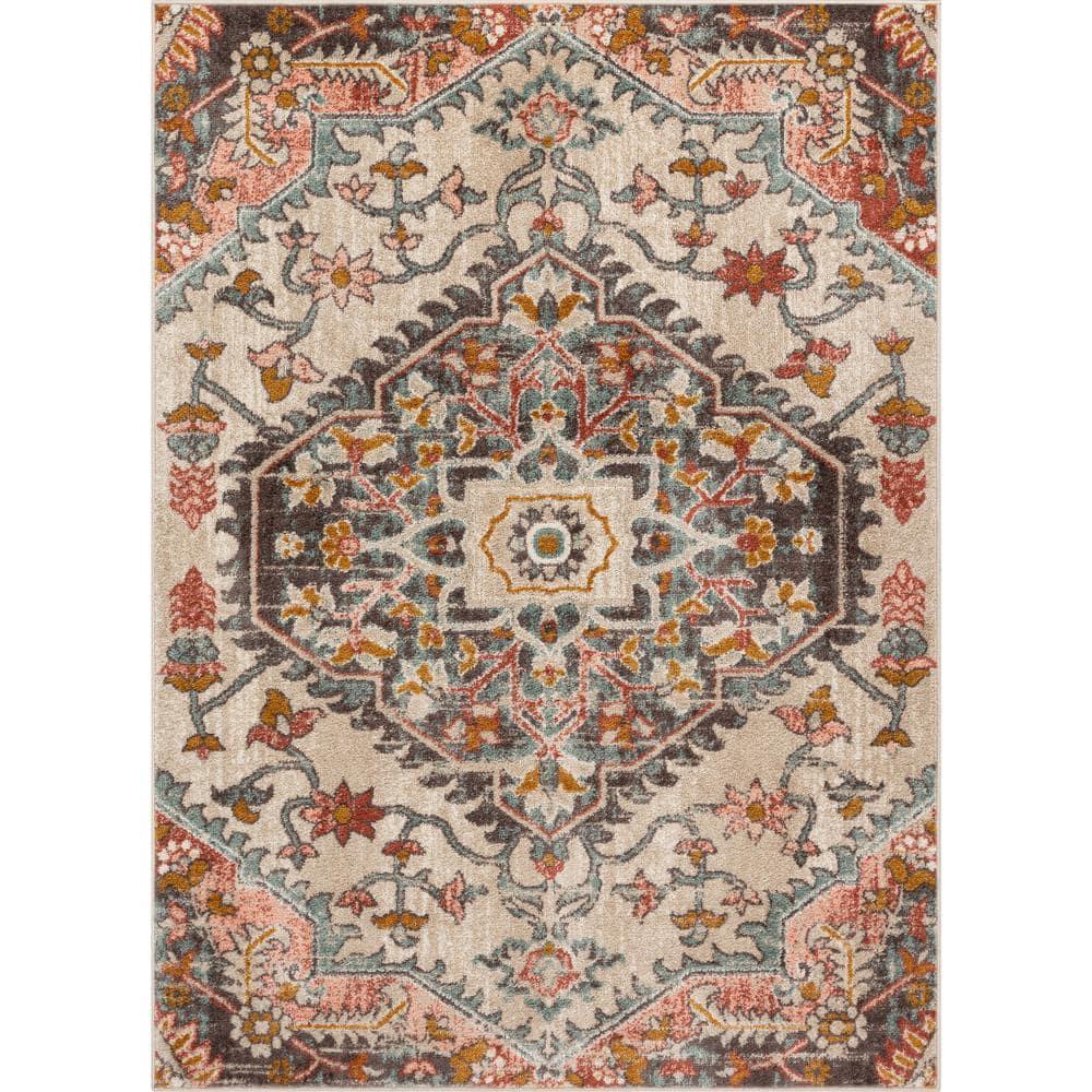 Espey Gwendolyn Blush Bohemian Oriental Medallion Rug