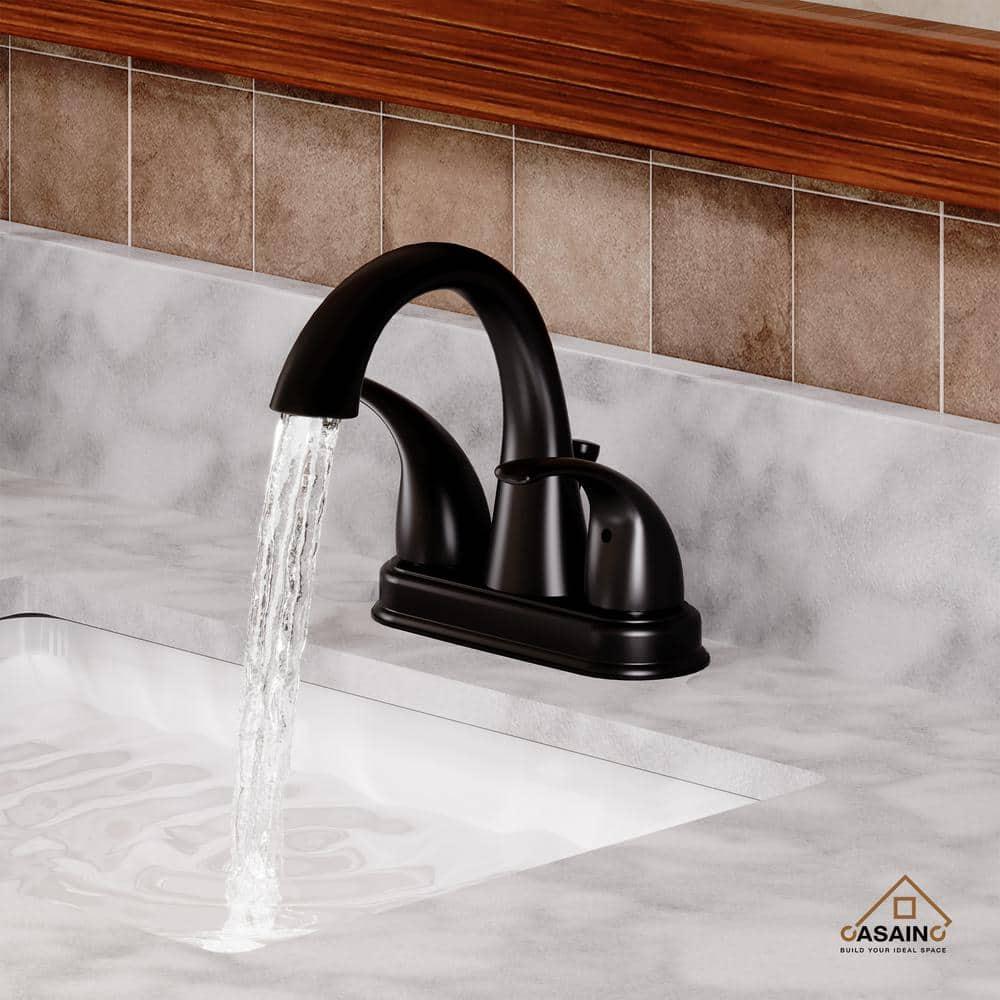 2 Handle Bathroom Faucet with Drain