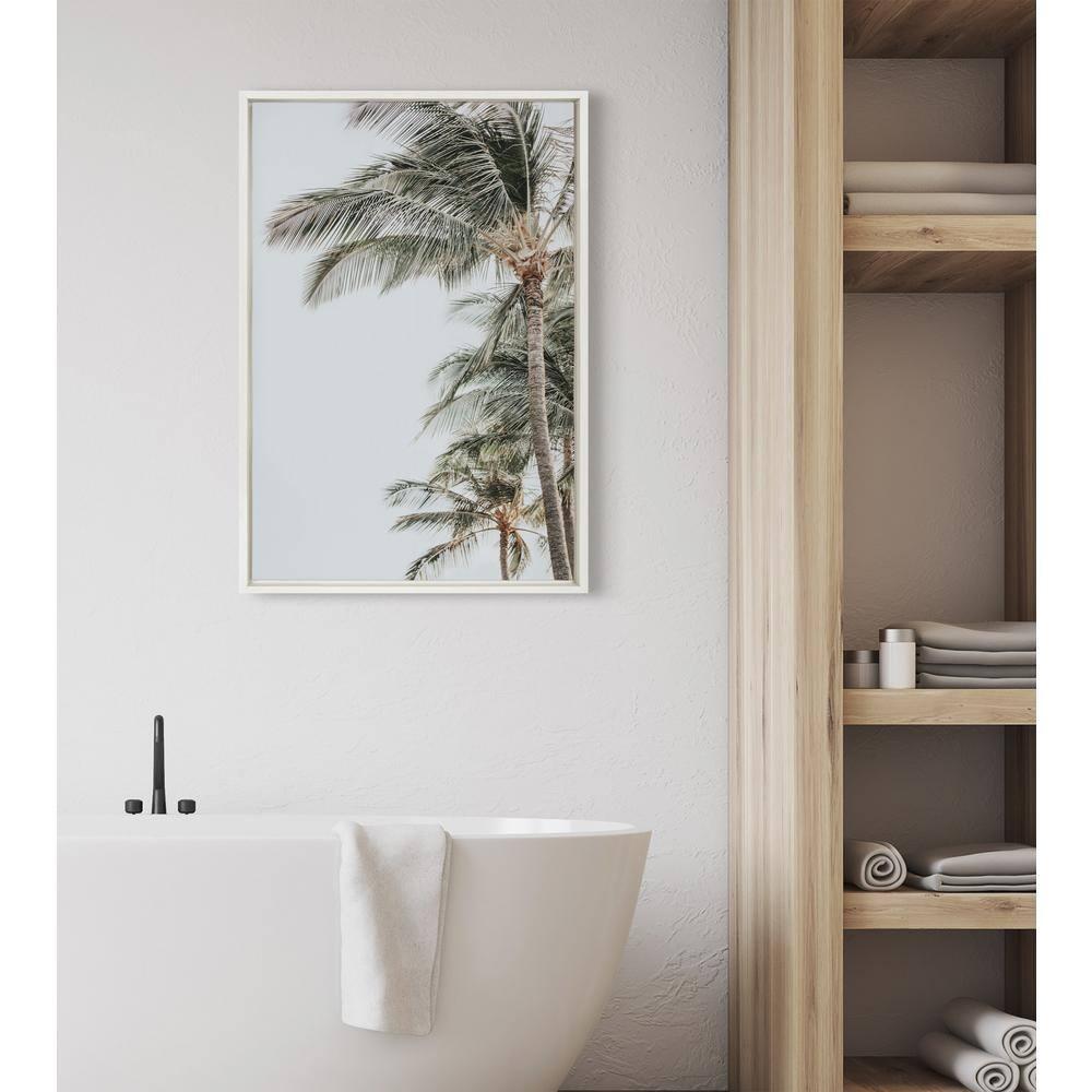 Kate and Laurel Sylvie Palm Trees Framed Canvas by Alicia Abla, 23x33, White