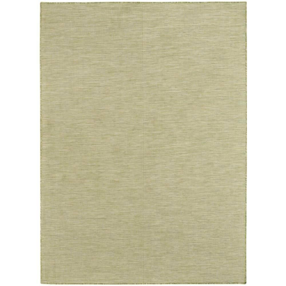 Nourison Positano Solid Flatweave Low Pile Indoor Outdoor Area Rug Green 7' x 10'