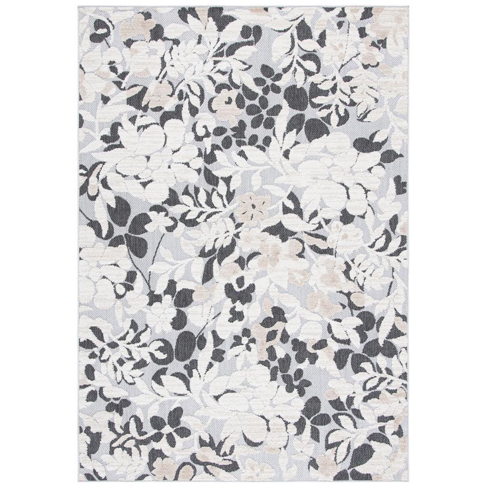 Cabana CBN672 Power Loomed Indoor Accent Rug - Ivory/Charcoal - 3'x5' - Safavieh