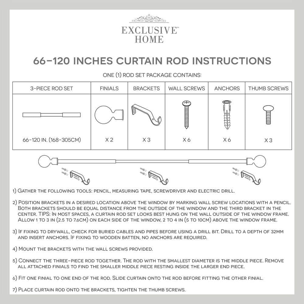 Amalgamated Textiles Adjustable Single Curtain Rod