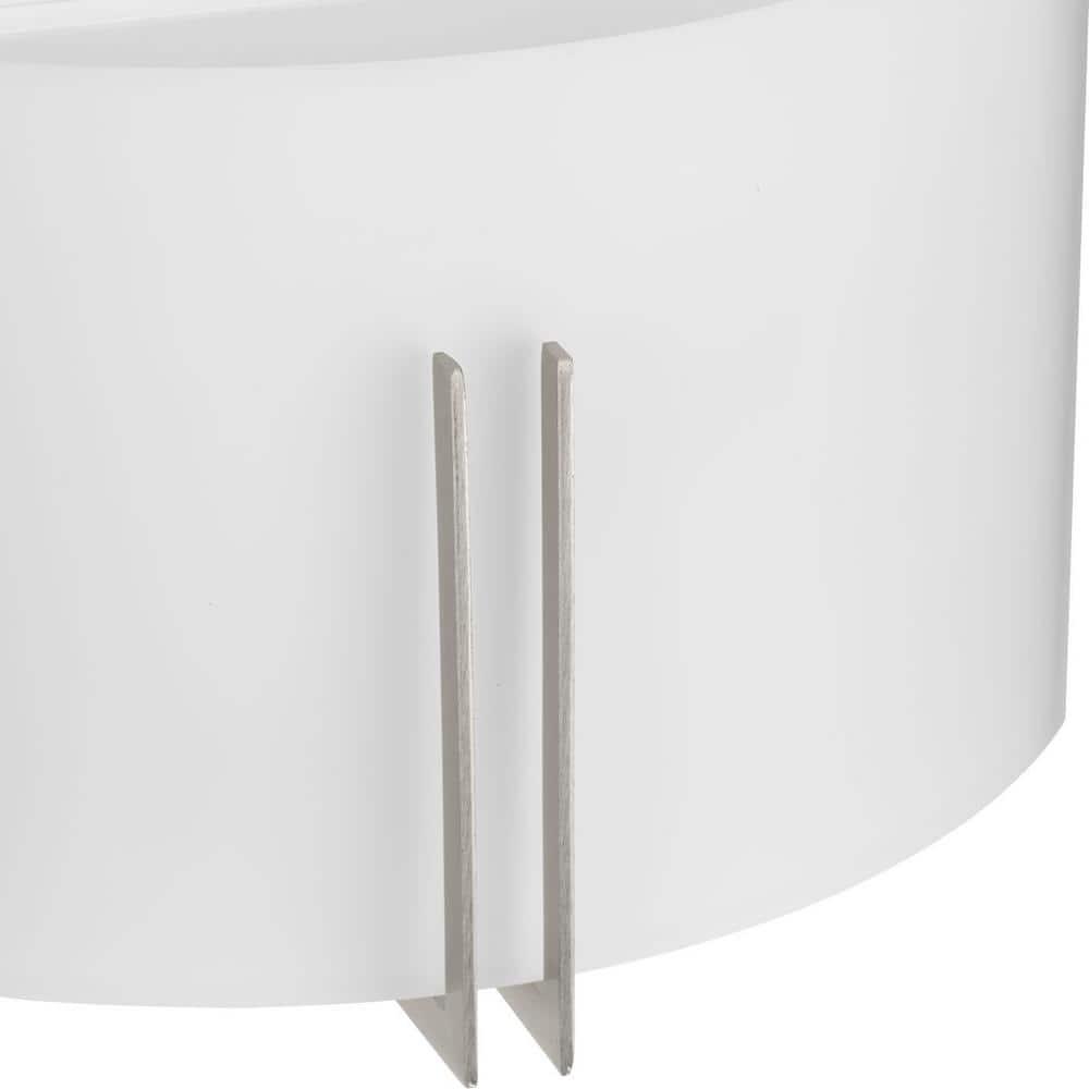 Progress Lighting, Modern Glass Collection, 2-Light Wall Sconce, Brushed Nickel, Etched Glass, Steel.