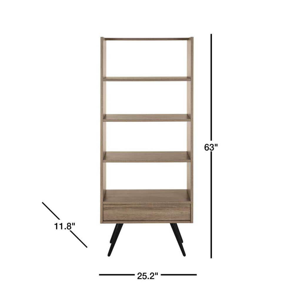 Terrence Etagere - FOX4277 - Light Brown/Black - Safavieh Couture